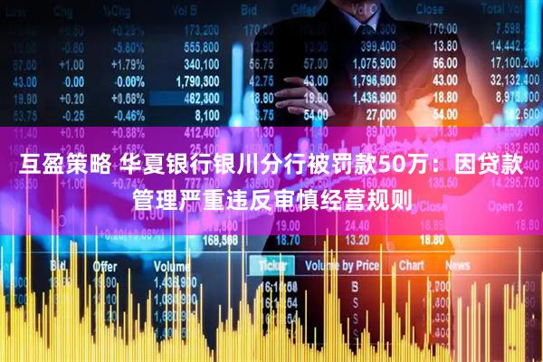 互盈策略 华夏银行银川分行被罚款50万：因贷款管理严重违反审慎经营规则