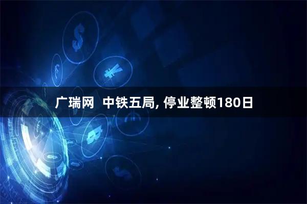 广瑞网  中铁五局, 停业整顿180日