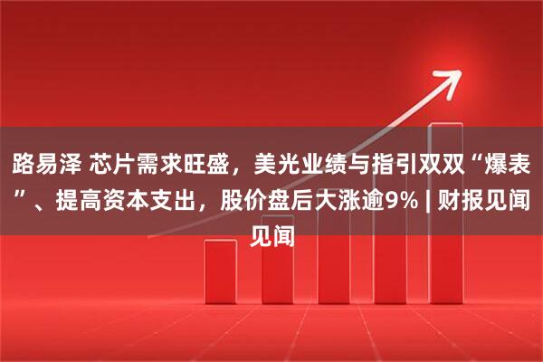 路易泽 芯片需求旺盛，美光业绩与指引双双“爆表”、提高资本支出，股价盘后大涨逾9% | 财报见闻